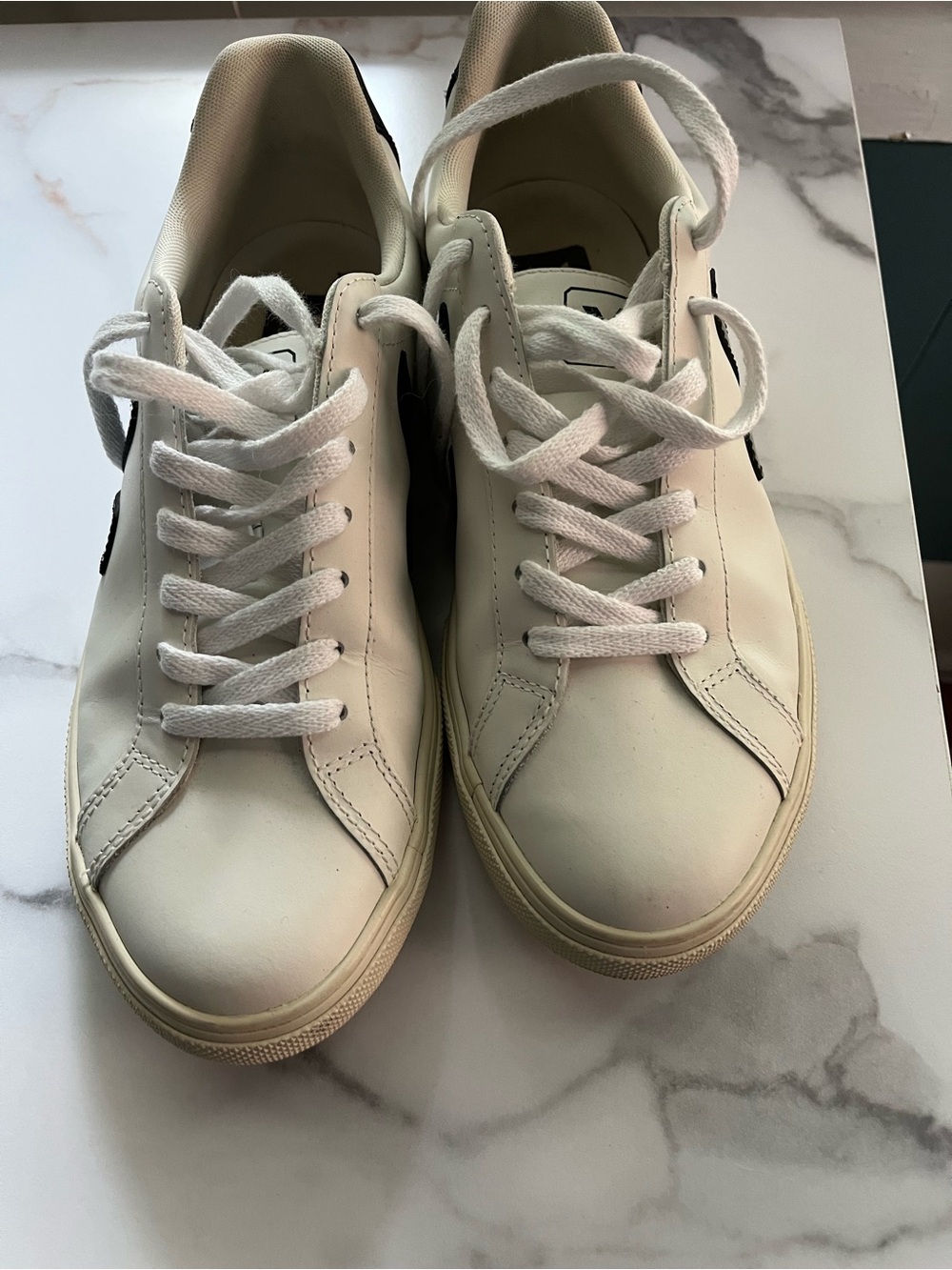 Veja woman’sWhite Sneakers with Black Heel Tab - Picture 5 of 5
